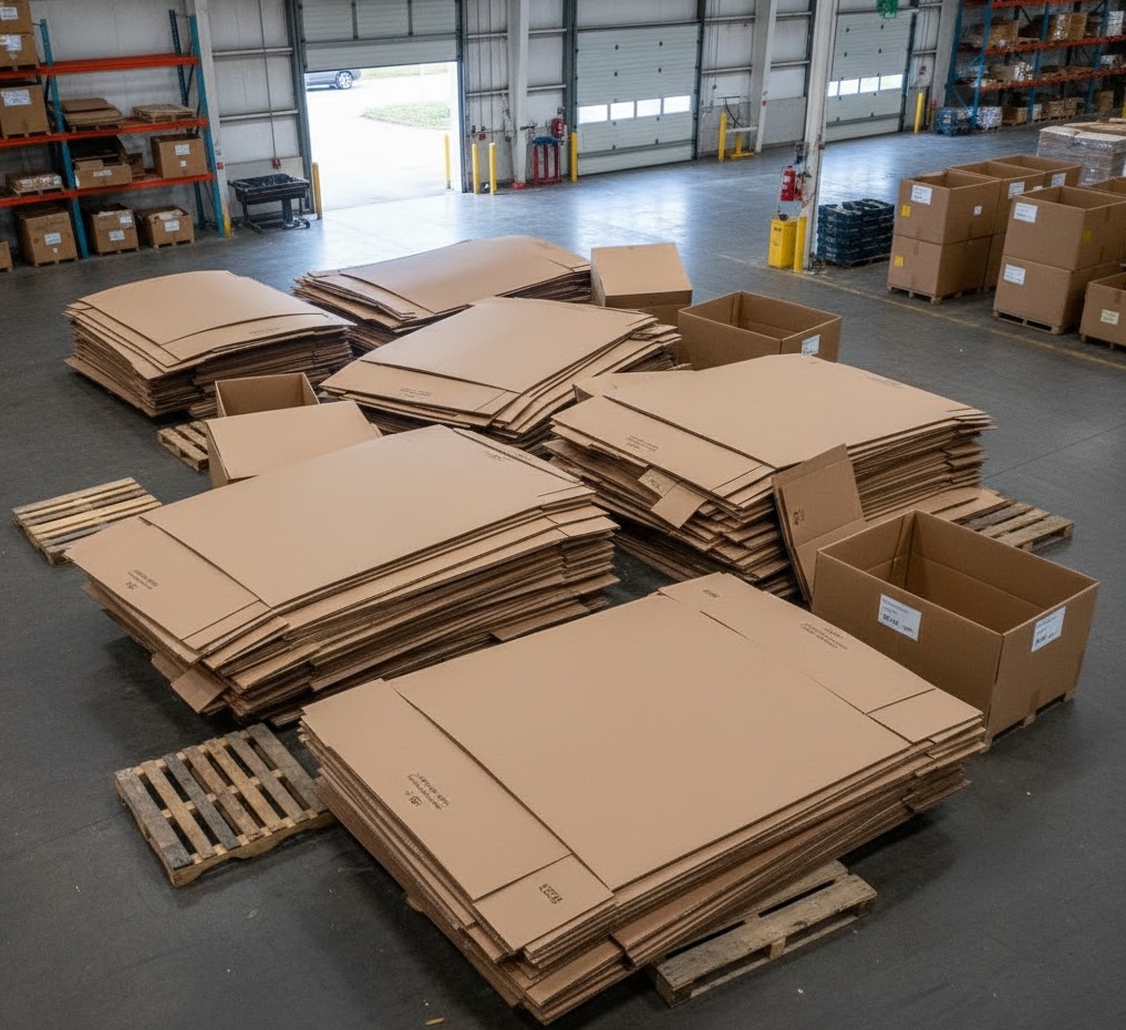 Gaylord boxes in warehouse